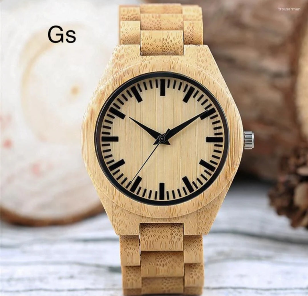 Wooden watch quartz