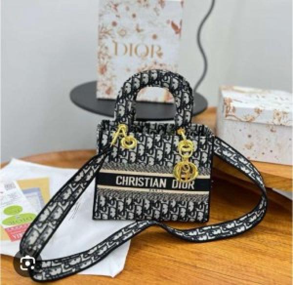 Christi.an DIO.R LADY BAG WITH BRAND-BOX BLACK